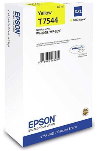 Epson C13T754440 (T7544) Yellow Original Cartridge - WF-8090 / WF-8590 - 2