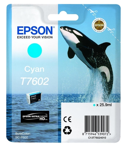 Epson C13T76024010 (T7602) Cyan Original Cartridge - SureColor SC-P600 - 1
