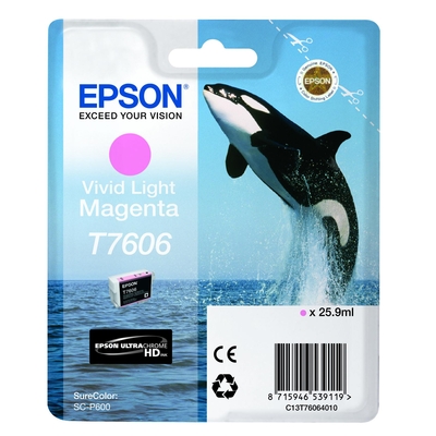 EPSON - Epson C13T76064010 (T7606) Açık Kırmızı Orjinal Kartuş - SureColor SC-P600