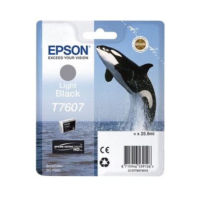 EPSON - Epson C13T76074010 (T7607) Light Black Original Cartridge - SureColor SC-P600