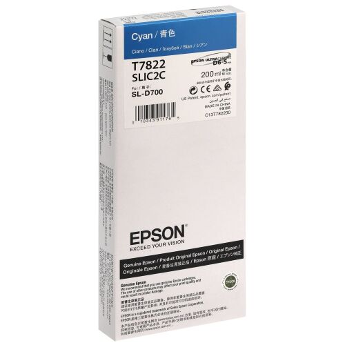 Epson C13T782200 (T7822) Mavi Orjinal Kartuş - SL-D700A - 2