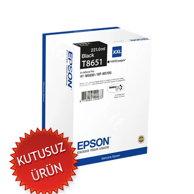 EPSON - Epson C13T865140 (T8651) XXL Black High Capacity Original Cartridge - WF-M5160 / WF-M5690 (Without Box)
