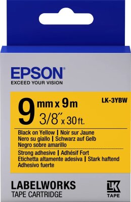 Epson C53S653005 (LK-3YBW) Sarı Üzerine Siyah Orjinal Etiket Şeridi - LW-K400VP - EPSON