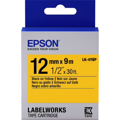 Epson C53S654008 (LK-4YBP) Sarı Üzerine Siyah Orjinal Etiket Şeridi - LW-K400VP - EPSON