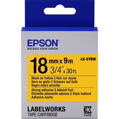 Epson C53S655010 (LK-5YBW) Sarı Üzerine Siyah Orjinal Etiket Şeridi - LW-K400VP - 1