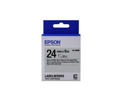 Epson C53S656009 (LK-6SBE) Mat Gümüş Üzerine Siyah Orjinal Etiket Şeridi - LW-600P - EPSON