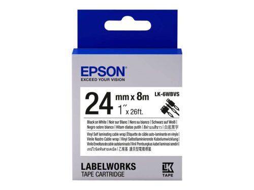 Epson C53S656022 (LK-6WBVS) Beyaz Üzerine Siyah Orjinal Etiket Şeridi - LW-600P - 1