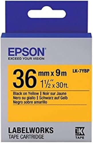Epson C53S657005 (LK-7YBP) Sarı Üzerine Siyah Orjinal Etiket Şeridi - LW-600P - 1