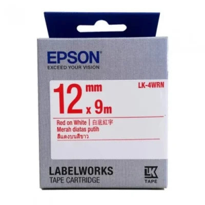 Epson LC-4WRN9 Kırmızı - Beyaz Orjinal Etiket (12mm x 9m) - EPSON