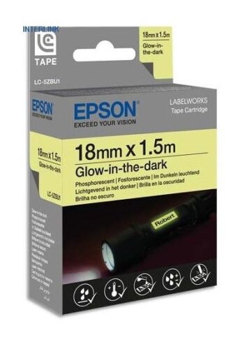 Epson LC-5ZBU1 Siyah - Parlak Orjinal Etiket (18mm x 1,5m) - 1