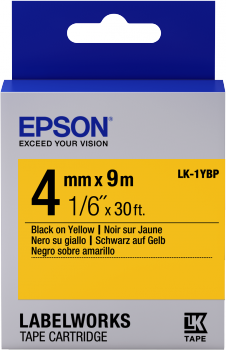 EPSON - Epson C53S651002 (LK-1YBP) Sarı Üzerine Siyah Orjinal Etiket Şeridi - LW-400 / LW-600P (T11354)