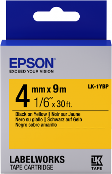 Epson C53S651002 (LK-1YBP) Sarı Üzerine Siyah Orjinal Etiket Şeridi - LW-400 / LW-600P (T11354) - EPSON