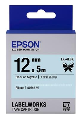 EPSON - Epson C53S654032 (LK-4LBK) Black on Sky Blue Original Label Ribbon - LW-400 
