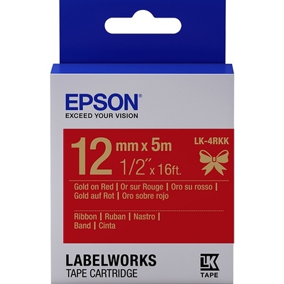 EPSON - Epson C53S654033 (LK-4RKK) Altın Sarısı / Kırmızı Orjinal Etiket - LW-1000P (T17306)