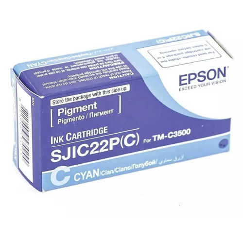 Epson SJIC22(C) (C33S020602) Mavi Orjinal Kartuş - TM C3500A - 1