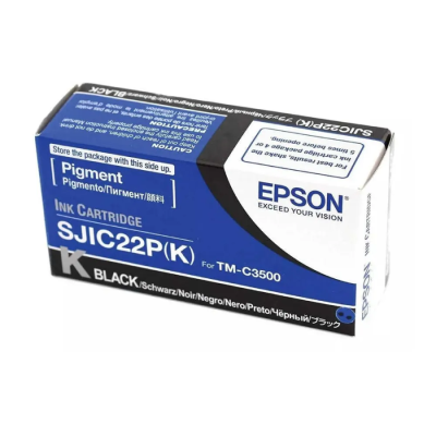 Epson SJIC22P(K) (C33S020601) Siyah Orjinal Kartuş - TM C3500A - 2