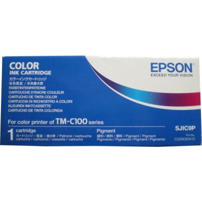 EPSON - Epson C33S020410 (SJIC9P) 4lü Paket Renkli Orjinal Kartuş - TM-C100 (T7249)