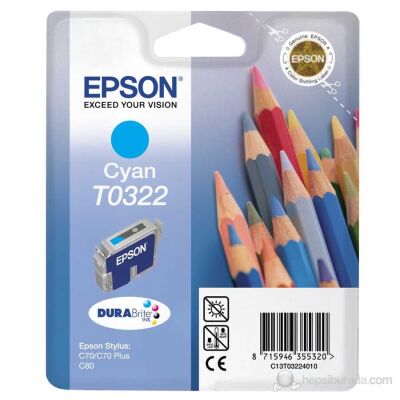 Epson C13T032240 (T0322) Cyan Original Cartridge - 2