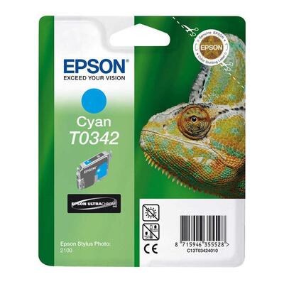 EPSON - Epson C13T034240 (T0342) Cyan Original Cartridge - Stylus Photo 2100