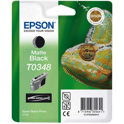 EPSON - Epson C13T034840 (T0348) Matte Black Original Cartridge - Stylus Photo 2100