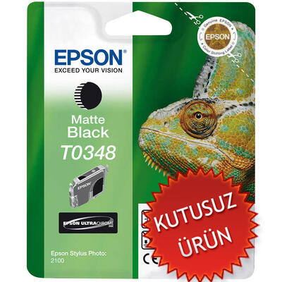 EPSON - Epson C13T034840 (T0348) Matte Black Original Cartridge - Stylus Photo 2100 (Without Box)
