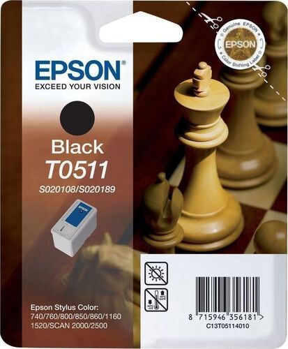 Epson C13T051140 (T0511) Siyah Orjinal Kartuş - Stylus 740 / 760 (T2240)