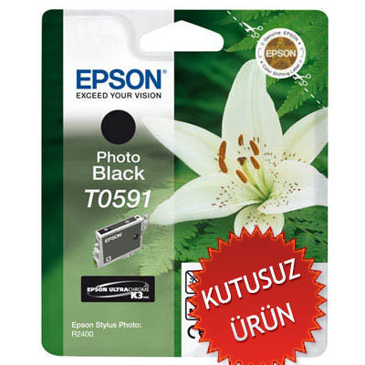 EPSON - Epson C13T05914020 (T0591) Siyah Orjinal Kartuş - Stylus Photo R2400 (U) (T10461)