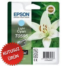 EPSON - Epson C13T05954020 (T0595) Light Cyan Original Cartridge - Stylus Photo R2400 (Without Box)