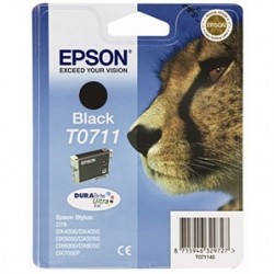 EPSON - Epson C13T07114021 (T0711) Black Original Cartridge - Stylus SX215 