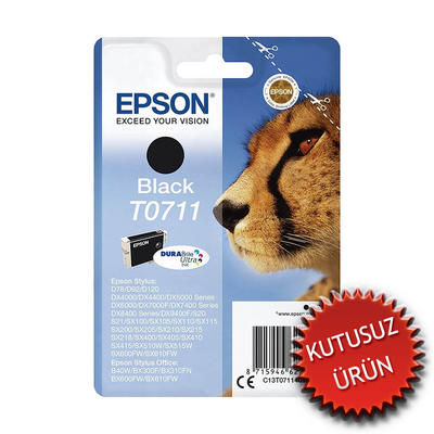 EPSON - Epson C13T07114021 (T0711) Siyah Orjinal Kartuş - Stylus SX215 (U) (T2335)
