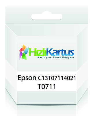 EPSON - Epson C13T07114021 (T0711) Siyah Muadil Kartuş - Stylus SX215 (T9187)