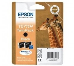 EPSON - Epson C13T07114H (T0711H) Black Orginal Cartridge Dual Pack - Stylus SX215 