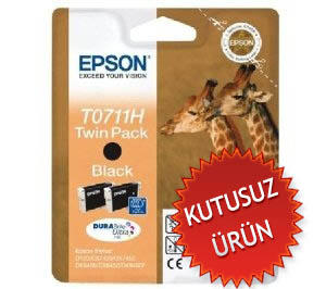 EPSON - Epson C13T07114H (T0711H) Siyah Orjinal Kartuş İkili Paket - Stylus SX215 (U) (T1579)