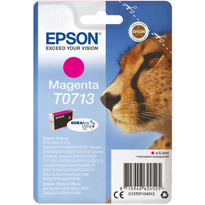 EPSON - Epson C13T07134020 (T0713) Magenta Original Cartridge - Stylus SX215