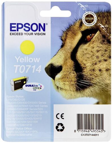 Epson C13T07144020 (T0714) Sarı Orjinal Kartuş - Stylus SX215 (T2917)