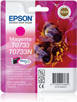 EPSON - Epson C13T10534A10 (T0733) Magenta Original Cartridge - TX105 / TX110