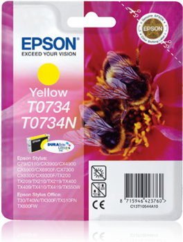 EPSON - Epson C13T10544A10 (T0734) Sarı Orjinal Kartuş - TX105 / TX110 (T6939)