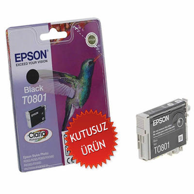 EPSON - Epson C13T08014020 (T0801) Black Original Cartridge - Stylus Photo PX650 (Without Box)