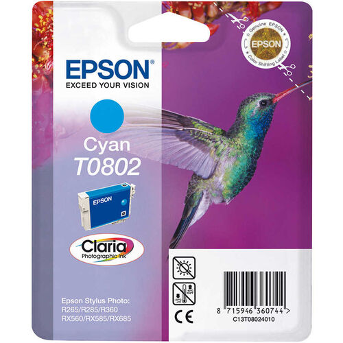 Epson C13T08024020 (T0802) Mavi Orjinal Kartuş - Stylus Photo PX650 (T2981)