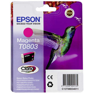 EPSON - Epson C13T08034020 (T0803) Magenta Original Cartridge - Stylus Photo PX650
