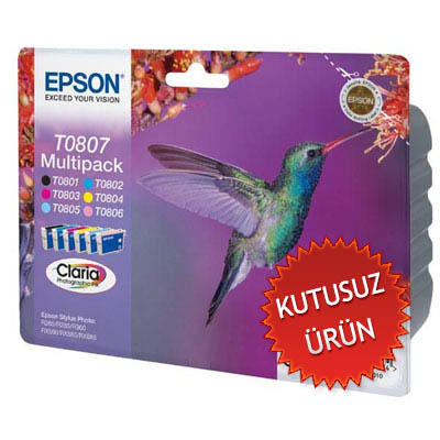 EPSON - Epson C13T08074020 (T0807) 6Pk Orginal Set Cartridge - Stylus Photo PX650 (Without Box)