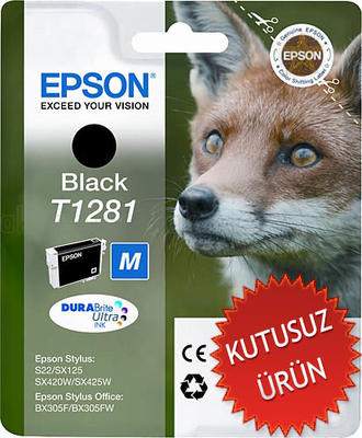 EPSON - Epson C13T12814021 (T1281) Siyah Orjinal Kartuş - Stylus SX125 (U) (T2316)