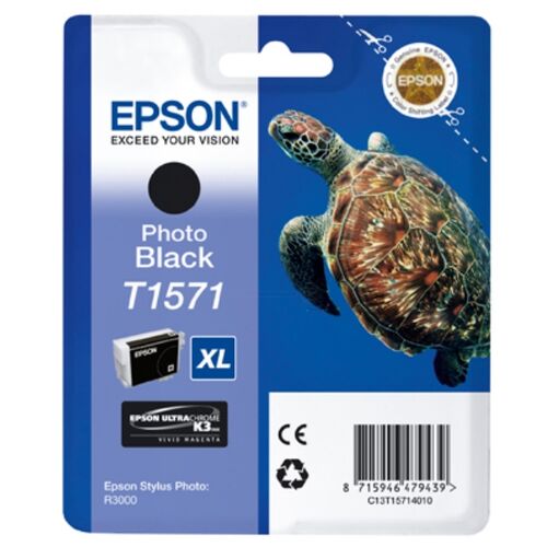 Epson C13T15714010 (T1571) Photo Black Original Cartridge - Stylus Photo R3000 - 1