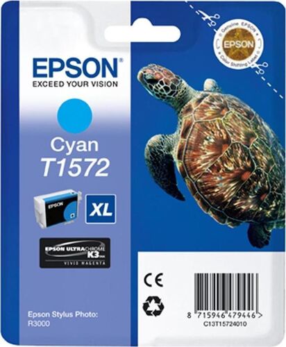 Epson C13T15724010 (T1572) Cyan Original Cartridge - Stylus Photo R3000