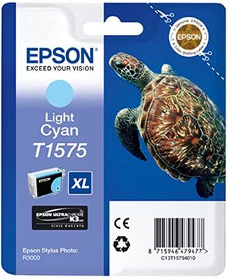 EPSON - Epson C13T15754010 (T1575) Light Cyan Original Cartridge - Stylus Photo R3000