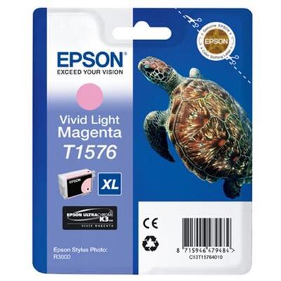EPSON - Epson C13T15764010 (T1576) Light Magenta Original Cartridge - Stylus Photo R3000