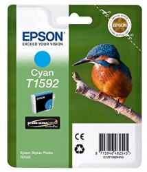 EPSON - Epson C13T15924010 (T1592) Mavi Orjinal Kartuş - Stylus Photo R2000 (T1442)