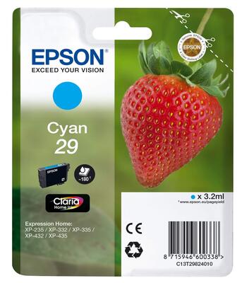 EPSON - Epson C13T29824022 (T2982) Cyan Original Cartridge - XP-235 / XP-435