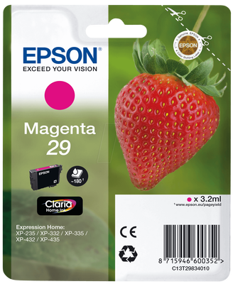 EPSON - Epson C13T29834022 (T2983) Magenta Original Cartridge - XP-235 / XP-435