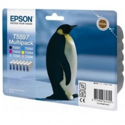 Epson C13T55974010 (T5597) 6lı Paket Multipack Orjinal Kartuş - Stylus Photo RX700 (T1880) - EPSON